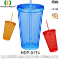 20oz à bas prix à Double paroi en plastique gobelet pour Promotion (HDP-0174)